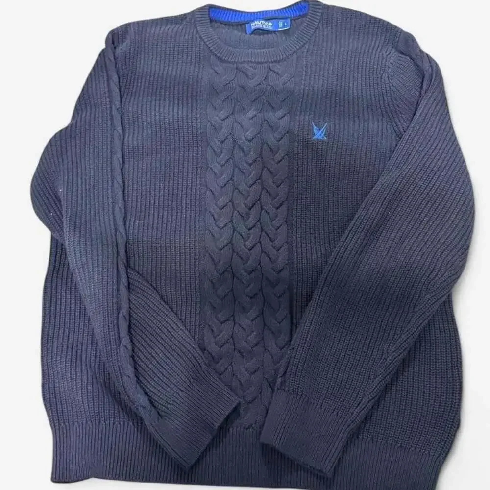 Nautica Blue Sail Cable Knit Crewneck Sweater
